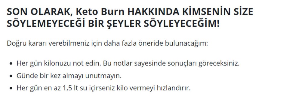 Keto Burn nasıl kullanılır